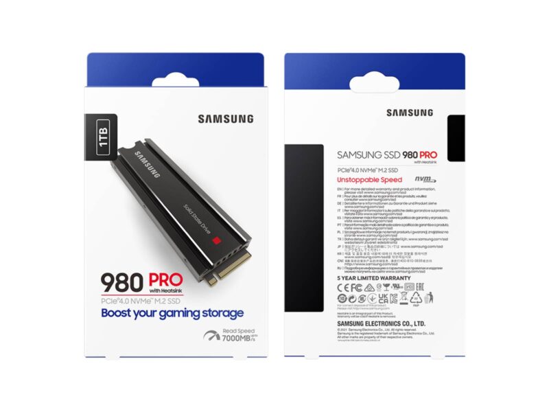 980 PRO w/ Heatsink PCIe® 4.0 NVMe® SSD 1TB 2TB 1TB MZ-V8P1T0CW MZ-V8P2T0CW - Image 7